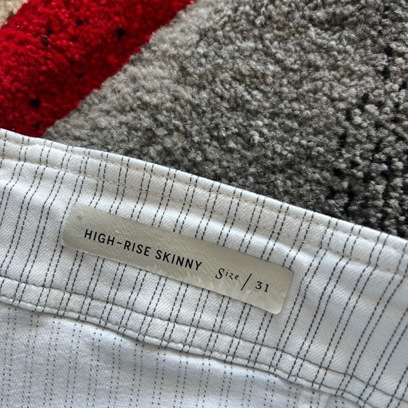 Pilcro And The Letterpress White Striped High Rise Skinny Jeans - Picture 4 of 7